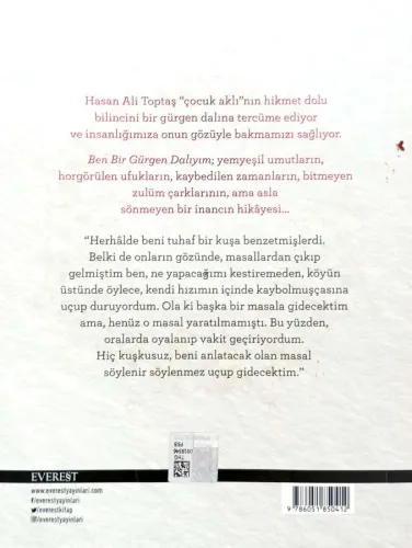 Ben Bir Gürgen Dalıyım Hasan Ali Toptaş Everest Yayınları