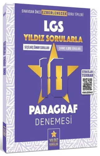 Yıldız Sorular 8. Sınıf LGS Paragraf 10 Deneme Video Çözümlü