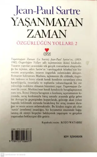 Yaşanmayan Zaman/ Özgürlük Yolları 2 Jean Paul Sartre Can Yayınları