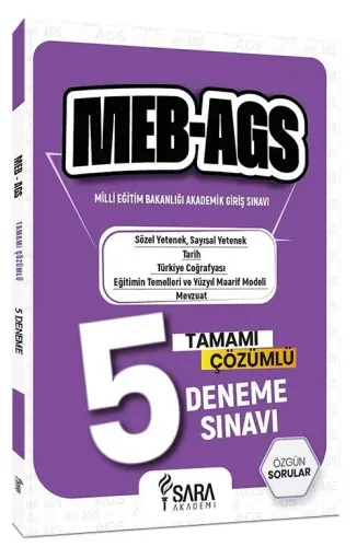 Şara Akademi MEB-AGS Tüm Dersler 5 Deneme Çözümlü