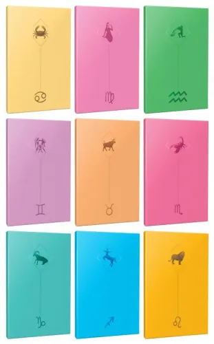 9lu Burç-Astroloji Temalı 13,5x19,5cm 64 Sayfa Çizgisiz Defter Seti -7