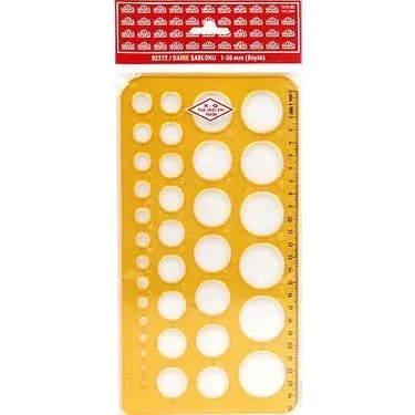 HATAS DAİRE ŞABLONU   1-36 mm.   (BÜYÜK)