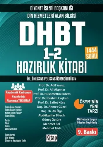 Diyanet İşleri Başkanlığı Din Hizmetleri Alan Bilgisi DHBT 1-2 Hazırlık Kitabı 2020