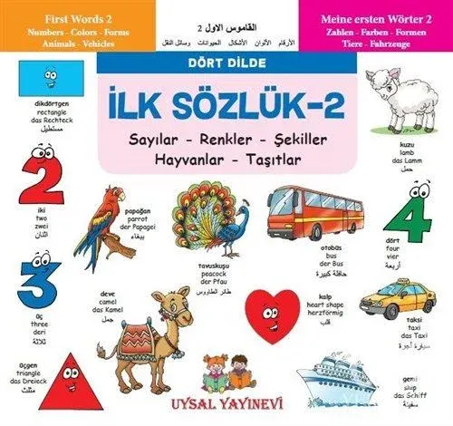 İlk Sözlük 2 Sayılar Renkler Şekiller Hayvanlar Taşıtlar