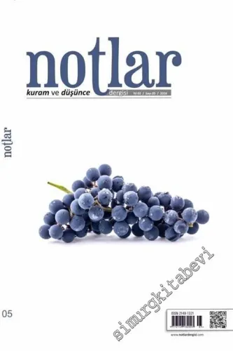 Notlar Kuram ve Düşünce Dergisi - Sayı: 5      Yaz 2016