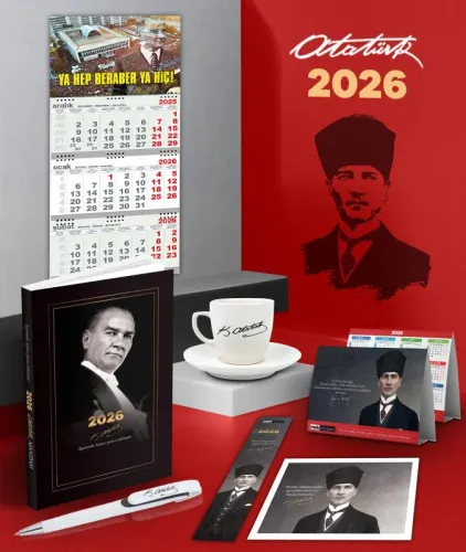 2026 Atatürk Gazi Paşa Ajanda - Duvar Takvimi-YHBYH - Masa Takvimi - A