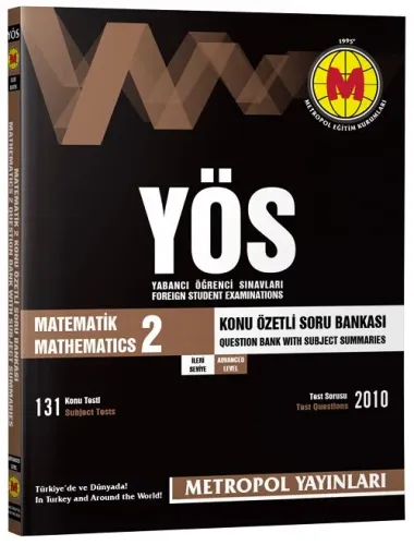 Metropol Yayınları YÖS Matematik 2 İleri Seviye Konu Özetli Soru Bankası