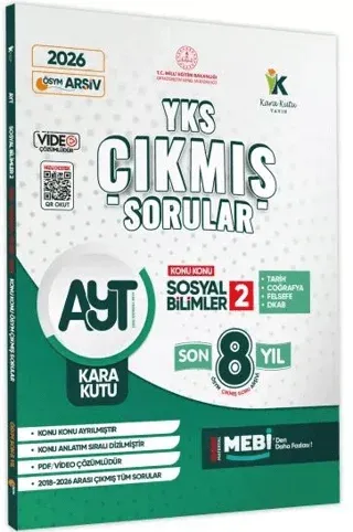 Karakutu Yayınları 2026 AYT Sosyal Bilimler Sözel 2 Karakutu ÖSYM Çıkmış Soru Bankası Çözümlü Konu Konu Son 8 Yıl
