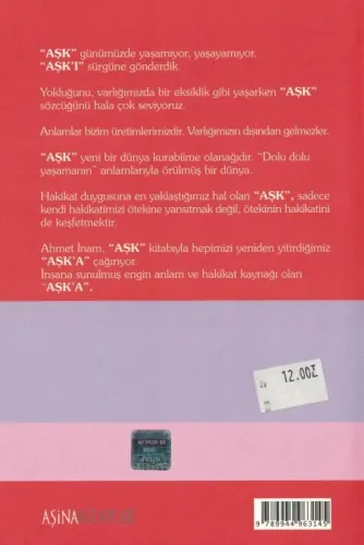 Aşk Üstüne Denemeler Ahmet İnam Aşina Kitaplar %46 indirimli