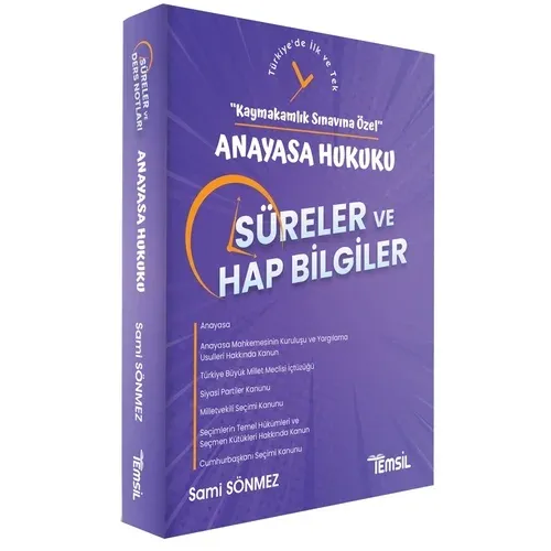 Anayasa Hukuku Süreler ve Hap Bilgiler