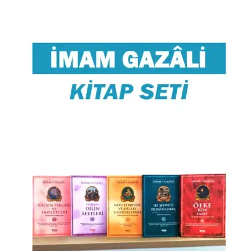 İmamı Gazali Kitap Seti Kalbin Sırları-Dilin Afetleri-Nefs Terbiyesi-İki Şehvet-Öfke ve Kin 5'li Set
