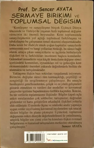 Sermaye Birikimi ve Toplumsal Değişim Prof. Dr. Sencer Ayata Gündoğan 