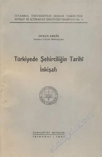 Türkiye'de Şehirciliğin Tarihi İnkişafı -        1936