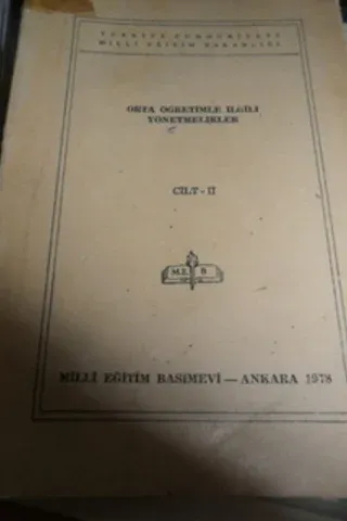 Orta Öğretimle İlgili Yönetmelikler Cilt II