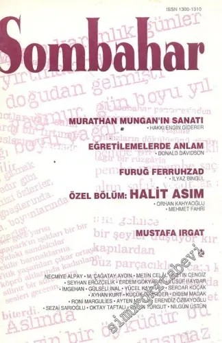 Sombahar: İki Aylık Şiir Dergisi  - Mart - Nisan 1995; Sayı: 28