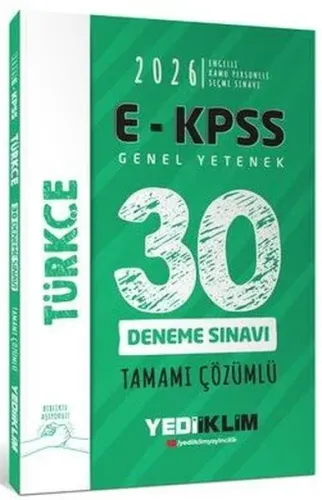Yediiklim Yayınları 2026 EKPSS Tüm Adaylar İçin Genel Yetenek Türkçe Tamamı Çözümlü 30 Deneme Sınavı