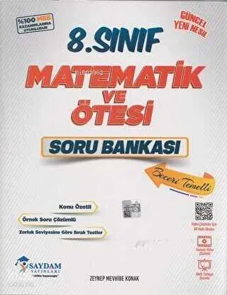 Saydam Yayınları 8. Sınıf Matematik ve Ötesi Soru Bankası