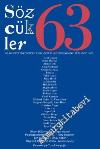 Sözcükler İki Aylık Edebiyat Dergisi - Ülkem Bölünmesin - Yaşar Kemal - Sayı: 63      Eylül - Ekim