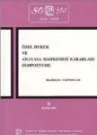 Özel Hukuk ve Anayasa Mahkemesi Kararları Sempozyumu, II