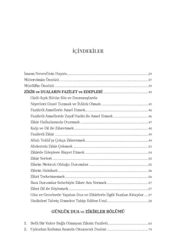 Ezkâr - Dualar ve Zikirler Şeyh Ebu Zekeriya Yahya bin Şerif En Nevevi