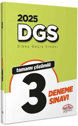 Editör Yayınları 2025 DGS Tamamı Çözümlü 3 Deneme Sınavı