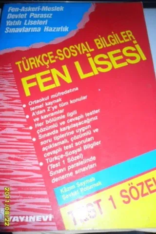 Türkçe-Sosyal Bilgiler Fen Lisesi Hazırlık