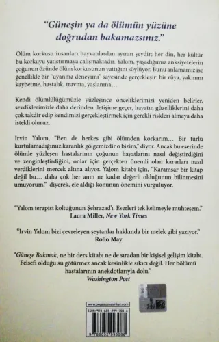 Güneşe Bakmak Ölümle Yüzleşmek Irvin D. Yalom Pegasus Yayıncılık