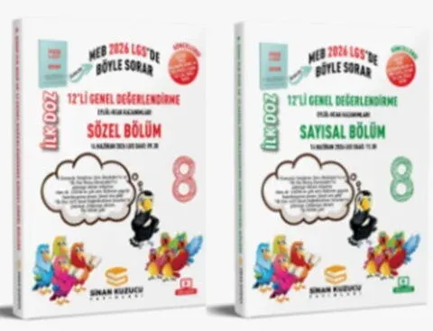 SÜPER FİYAT Sinan Kuzucu 2026 8. Sınıf İlk Doz 12 li Değerlendirme Sın