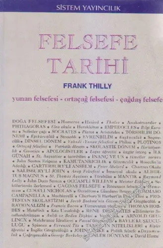 Felsefe Tarihi : Yunan Felsefesi, Ortaçağ Felsefesi, Çağdaş Felsefe Cilt 1 -        1995