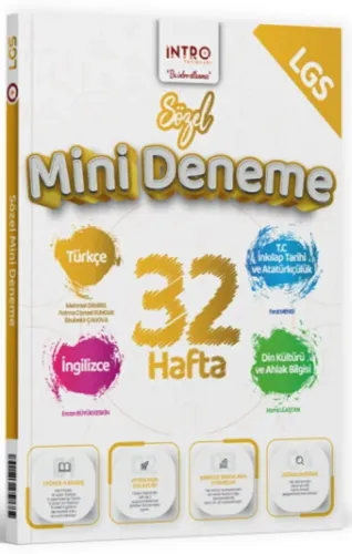 İntro Yayınları 8. Sınıf LGS Sözel 32 Hafta Mini Denemeleri