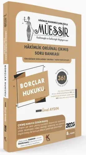 MÜESSİR 2026 Hakimlik Borçlar Hukuku Orijinal Çıkmış Soru Bankası Çözü