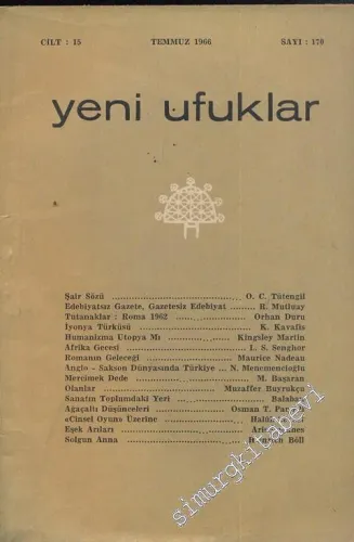 Yeni Ufuklar Aylık Sanat Fikir Dergisi - Sayı: 170, Temmuz 1966       1966
