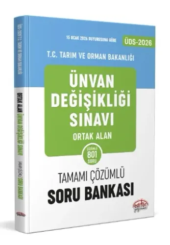 Editör Yayınları 2026 T.C. Tarım ve Orman Bakanlığı ÜDS Ortak Konular 