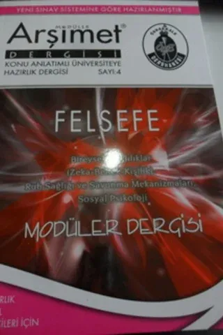 Felsefe Modüler Dergisi Sayı: 4