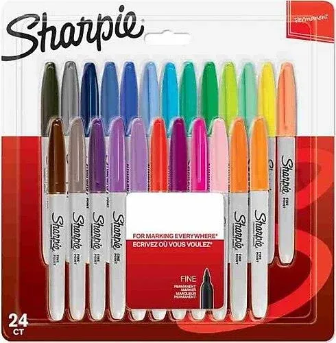Sharpie Fine Permanent markör, 24'lü Karışık Bls