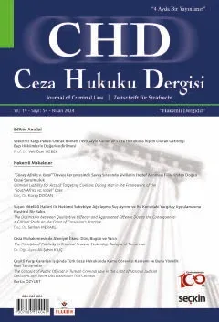 Ceza Hukuku Dergisi Sayı: 54 – Nisan 2024