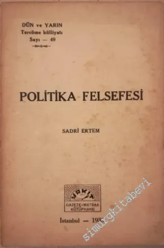 Politika Felsefesi -        1935