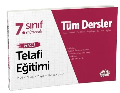 Editör Yayınları 7. Sınıf Tüm Dersler Hızlı Telafi Eğitimi Editör
