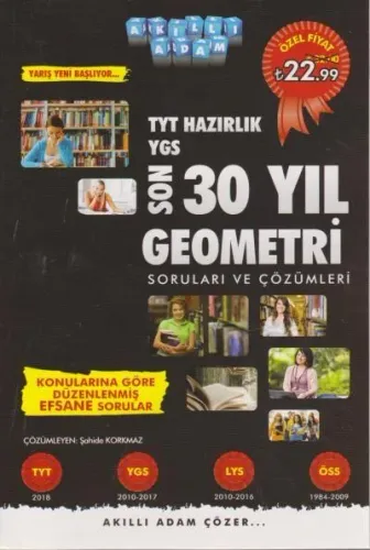 Akıllı Adam TYT Hazırlık YGS Son 30 Yıl Geometri Soruları ve Çözümleri-YENİ