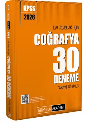 PEGEM 2026 KPSS TÜM ADAYLAR İÇİN COĞRAFYA 30 DENEME TAMAMI ÇÖZÜMLÜ    