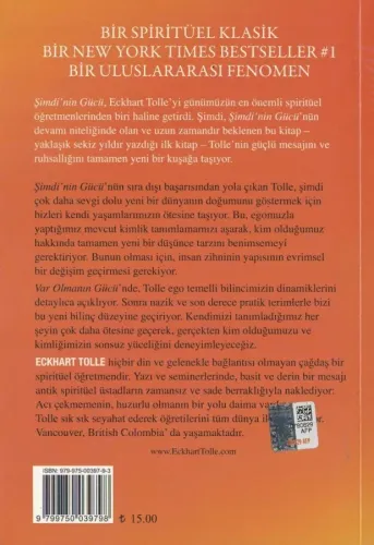 Var Olmanın Gücü Eckhart Tolle Koridor Yayıncılık %67 indirimli