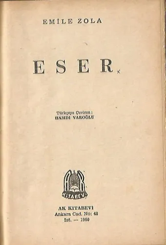 Eser Emile Zola Ak Kitabevi %56 indirimli