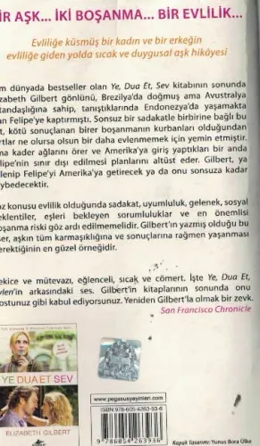 Ye Dua Et Evlen Bir Aşk Hikayesi (Cep Boy) Elizabeth Gilbert Pegasus Y
