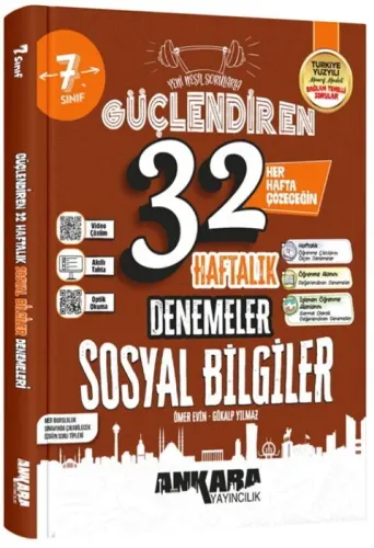 Ankara Yayıncılık 7. Sınıf Sosyal Bilgiler 32 Haftalık Güçlendiren Denemeleri