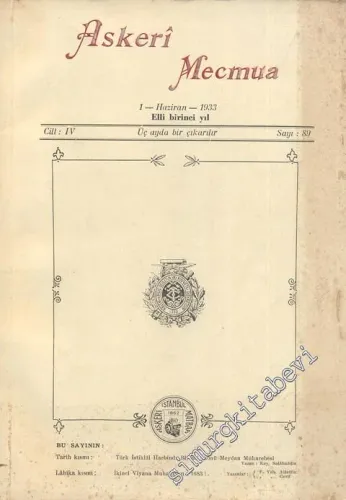 Askeri Mecmua  - Cilt: 4 Sayı: 89, 1 Haziran 1933