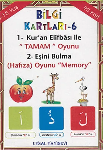 Bilgi Kartları - 6 (4+ Yaş); Elifba Oyunları