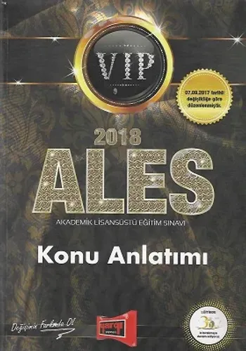 ALES 2018 Konu Anlatımı Vip Akademik Lisansüstü Eğitim Sınavı Yargı Yayınevi