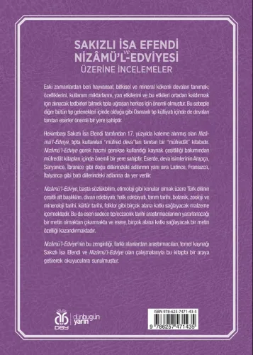 Sakızlı İsa Efendi ve Nizâmü'l-Edviyesi Üzerine İncelemeler Sibel Mura Sakızlı İsa Efendi ve Nizâmü'l-Edviyesi Üzerine İncelemeler Sibel Mura