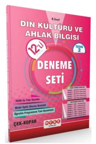 Merkez 8. Sınıf TEOG 2 Din Kültürü ve Ahlak Bilgisi 12'li Deneme Seti