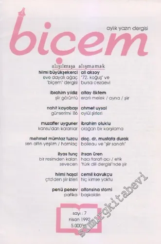 Biçem Aylık Yazın Dergisi - Sayı: 7      Nisan